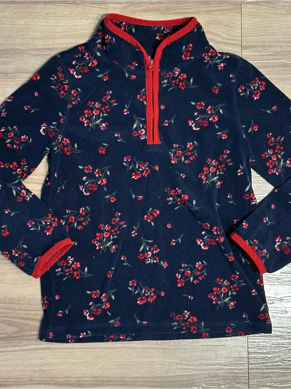 OshKosh B'gosh Navy Pullover with Red Floral Accents A6-047